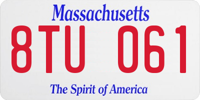MA license plate 8TU061