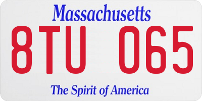 MA license plate 8TU065