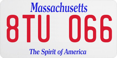 MA license plate 8TU066