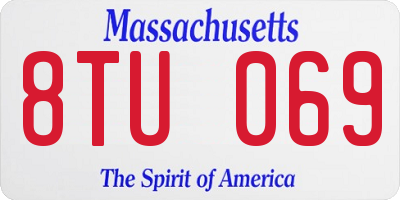 MA license plate 8TU069