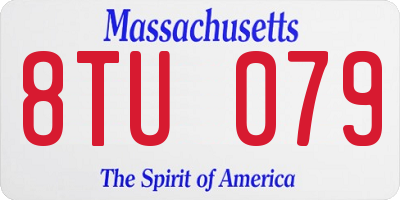 MA license plate 8TU079