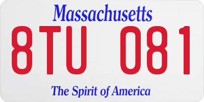 MA license plate 8TU081