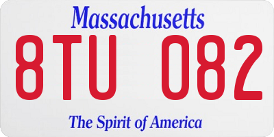 MA license plate 8TU082