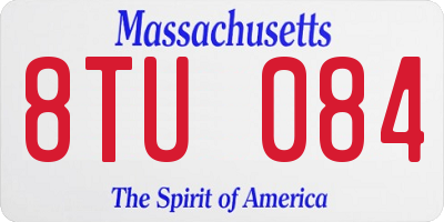 MA license plate 8TU084