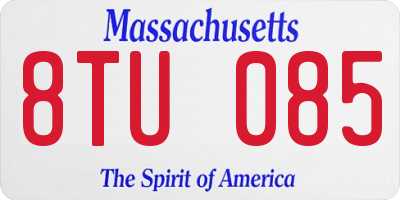 MA license plate 8TU085