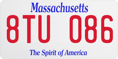 MA license plate 8TU086