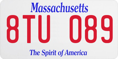 MA license plate 8TU089