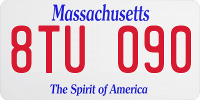 MA license plate 8TU090