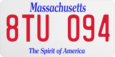 MA license plate 8TU094