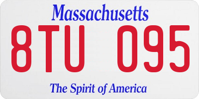 MA license plate 8TU095