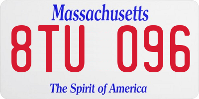 MA license plate 8TU096