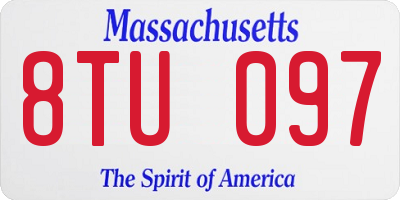 MA license plate 8TU097