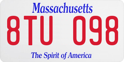 MA license plate 8TU098