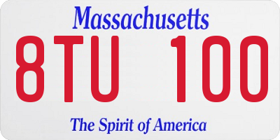 MA license plate 8TU100