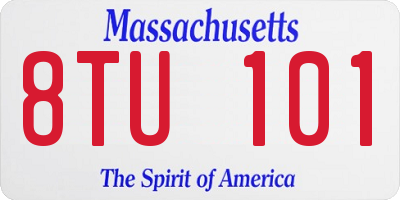 MA license plate 8TU101