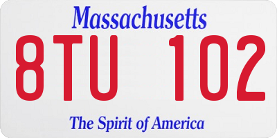 MA license plate 8TU102