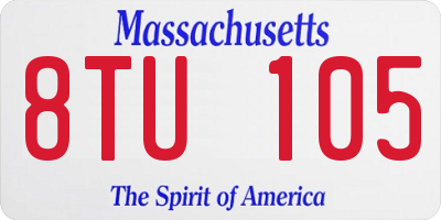 MA license plate 8TU105