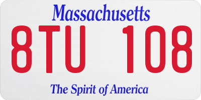 MA license plate 8TU108
