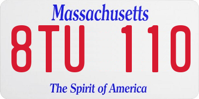 MA license plate 8TU110