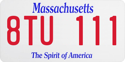 MA license plate 8TU111