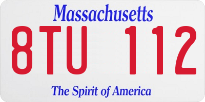 MA license plate 8TU112