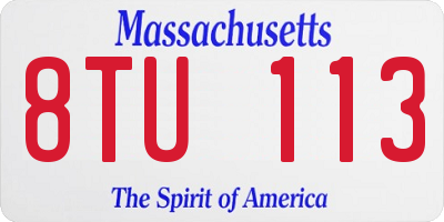 MA license plate 8TU113