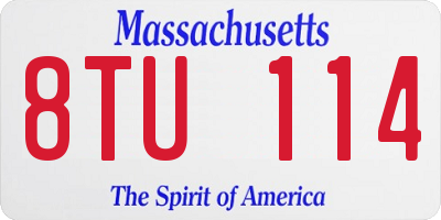 MA license plate 8TU114
