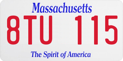 MA license plate 8TU115