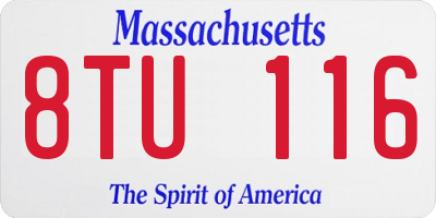 MA license plate 8TU116