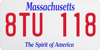 MA license plate 8TU118