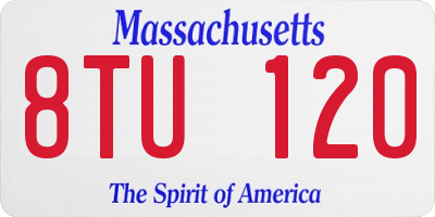 MA license plate 8TU120