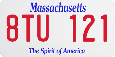 MA license plate 8TU121