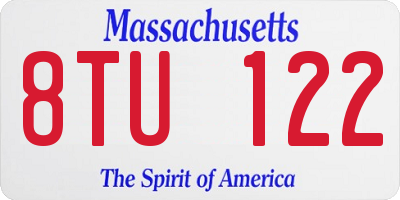 MA license plate 8TU122