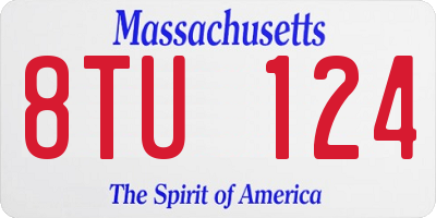 MA license plate 8TU124