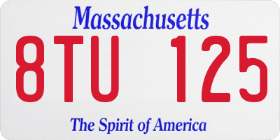 MA license plate 8TU125