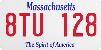 MA license plate 8TU128
