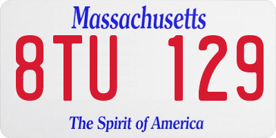 MA license plate 8TU129
