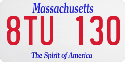 MA license plate 8TU130