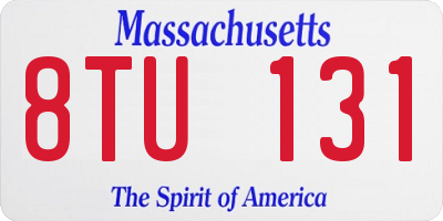 MA license plate 8TU131