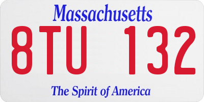 MA license plate 8TU132