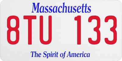 MA license plate 8TU133