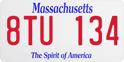 MA license plate 8TU134