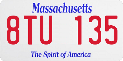 MA license plate 8TU135