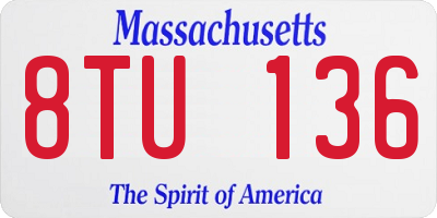 MA license plate 8TU136