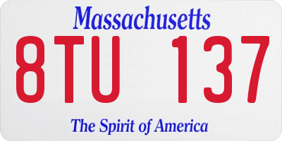 MA license plate 8TU137