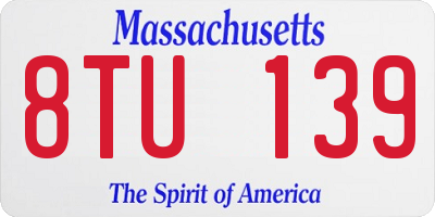 MA license plate 8TU139