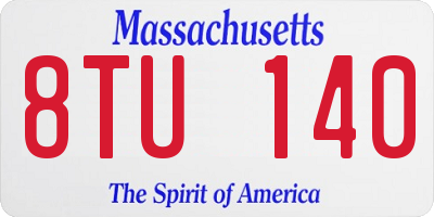 MA license plate 8TU140