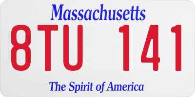 MA license plate 8TU141