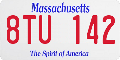 MA license plate 8TU142