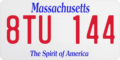 MA license plate 8TU144